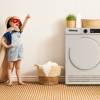 Lifestyle view of the NordMende TDC73WH condenser dryer 