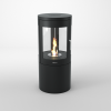 Modern cylindrical bioethanol stove with real flame effect