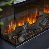New Forest 1200 wide inset electric fire with Rear Dark Glass