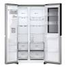Open LG GSGV81PYLL showing spacious fridge and freezer compartments