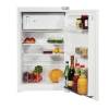 Open view of NordMende RII880A+ integrated fridge with food 