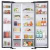 Open view of Samsung RS57DG400EM9EU fully stocked with groceries in fridge and freezer compartments