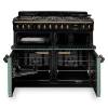 Open view of the Rangemaster 110cm dual fuel range cooker with chrome trim