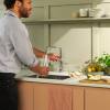 Polished chrome Quooker Classic Square Tap for hot, cold, and boiling water