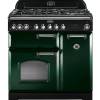 Rangemaster  CDL90DFFRGC 90cm Classic Deluxe Dual Fuel Racing Green Chrome Range Cooker 113510