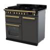 Rangemaster 100cm Estel Deluxe Dual Fuel Slate Antique Brass Range Cooker 18075