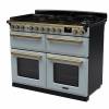 Rangemaster 110 Estel Deluxe Dual Fuel Misty Blue Antique Brass Range Cooker 18148