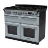 Rangemaster 110 Estel Deluxe Dual Fuel Misty Blue Chrome Range Cooker 15253