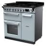 Rangemaster 90cm Estel Deluxe Dual Fuel Misty Blue Chrome Range Cooker 14981