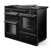 Rangemaster Aura 110 Black Six Burner Gas Range Cooker