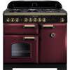 Rangemaster CDL100DFFCYB - 100cm Classic Deluxe Dual Fuel Cranberry Brass Range Cooker 115560