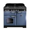 Rangemaster CDL100DFFSBC - 100cm Classic Deluxe Dual Fuel Stone Blue Chrome Range Cooker 127400