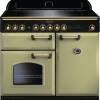 Rangemaster CDL100EIOGB - 100cm Classic Deluxe Electric Induction Olive Green Brass Range Cooker 114830