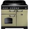 Rangemaster CDL100EIOGC - 100cm Classic Deluxe Electric Induction Olive Green Chrome Range Cooker 100920