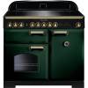 Rangemaster CDL100EIRGB - 100cm Classic Deluxe Electric Induction Racing Green Brass Range Cooker 114000