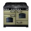 Rangemaster CDL110DFFOGC - 110cm Classic Deluxe Dual Fuel Olive Green Chrome Range Cooker 100930