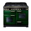 Rangemaster CDL110DFFRGB - 110cm Classic Deluxe Dual Fuel Racing Green Brass Range Cooker 112900