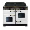 Rangemaster CDL110ECWHB - 110cm Classic Deluxe Electric Ceramic White Brass Range Cooker 114160