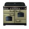 Rangemaster CDL110EIOGB - 110cm Classic Deluxe Electric Induction Olive Green Brass Range Cooker 114550