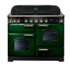 Rangemaster CDL110EIRGB - 110cm Classic Deluxe Electric Induction Racing Green Brass Range Cooker 113080
