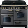 Rangemaster CDL110EISLB - 110cm Classic Deluxe Electric Induction Slate Brass Range Cooker 124260