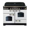 Rangemaster CDL110EIWHB - 110cm Classic Deluxe Electric Induction White Brass Range Cooker 113120