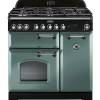 Rangemaster CDL90DFFMG/C - 90cm Classic Deluxe Dual Fuel Mineral Green/Chrome Range Cooker 127510