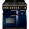 Rangemaster CDL90DFFRBB 90cm Classic Deluxe Dual Fuel Regal Blue Brass Range Cooker 113540