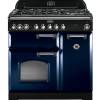 Rangemaster CDL90DFFRBC 90cm Classic Deluxe Dual Fuel Royal Blue Chrome Range Cooker 113530