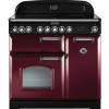 Rangemaster CDL90ECCYC 90cm Classic Deluxe Electric Ceramic Cranberry Chrome Range Cooker 84500