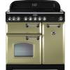 Rangemaster CDL90ECOGC 90cm Classic Deluxe Electric Ceramic Olive Green Chrome Range Cooker 100890