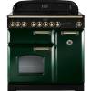 Rangemaster CDL90ECRGB 90cm Classic Deluxe Electric Ceramic Racing Green Brass Range Cooker 114240