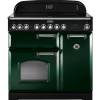 Rangemaster CDL90ECRGC 90cm Classic Deluxe Electric Ceramic Racing Green Chrome Range Cooker 114230