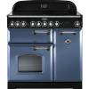 Rangemaster CDL90ECSBC 90cm Classic Deluxe Electric Ceramic Stone Blue Chrome Range Cooker 127620