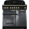 Rangemaster CDL90ECSLB 90cm Classic Deluxe Electric Ceramic Slate Brass Range Cooker 124170