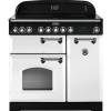 Rangemaster CDL90ECWHC 90cm Classic Deluxe Electric Ceramic White Chrome Range Cooker 114270