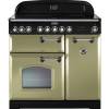 Rangemaster CDL90EIOGC 90cm Classic Deluxe Electric Induction Olive Green Chrome Range Cooker 100900