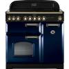 Rangemaster CDL90EIRBB 90cm Classic Deluxe Electric Induction Regal Blue Brass Range Cooker 113720