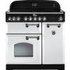 Rangemaster CDL90EIWHC 90cm Classic Deluxe Electric Induction White Chrome Range Cooker 113730