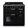 Rangemaster CL90DFPGBL Classic 90cm dual fuel range cooker in gloss black with chrome trim