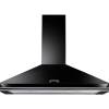 Rangemaster CLAHDC110BC Classic 110cm black cooker hood with chrome rail
