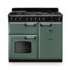 Rangemaster CLDL100DFPMGRCM1 100cm Classic Deluxe Dual Fuel Range Cooker in mineral green with chrome trim