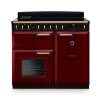 Rangemaster CLDL100EIPBORAB1 100cm Classic Deluxe Induction Range Cooker in Bordeaux with antique brass trim