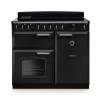 Rangemaster CLDL100EIPCBLCM1 100cm Classic Deluxe Induction Range Cooker in charcoal black with chrome trim