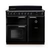 Rangemaster CLDL100EIPGBLCM1 100cm Classic Deluxe Induction Range Cooker in gloss black with chrome trim