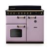 Rangemaster CLDL100EIPHTHAB1 100cm Classic Deluxe Induction Range Cooker in heather with antique brass trim