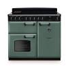 Rangemaster CLDL100EIPMGRCM1 100cm Classic Deluxe Induction Range Cooker in mineral green with chrome trim