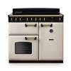 Rangemaster CLDL100EIPPCRAB1 100cm Classic Deluxe Induction Range Cooker in pale cream with antique brass trim