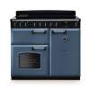 Rangemaster CLDL100EIPSTBCM1 100cm Classic Deluxe Induction Range Cooker in stone blue with chrome trim