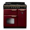Rangemaster CLDL90DFPBORAB1 90cm Classic Deluxe Dual Fuel Range Cooker in Bordeaux with Antique Brass Trim